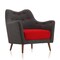 Manhattan Comfort Poet Accent Chair with Tufted Buttons in Light Charcoal and Red AC011-CC - alternate 1